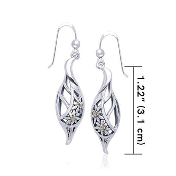 Silver Elegance Daisy Leaf Earrings TER1105 - Jewelry